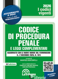 CODICE DI PROCEDURA PENALE E LEGGI COMPLEMENTARI