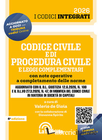 CODICE CIVILE E DI PROCEDURA CIVILE E LEGGI COMPLEMENTARI. CON NOTE OPERATIVE A 
