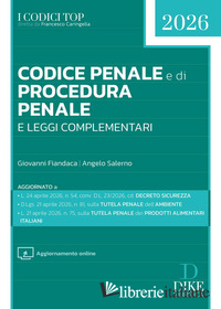 CODICE PENALE E DI PROCEDURA PENALE E LEGGI COMPLEMENTARI. TOP 2026. CON AGGIORN