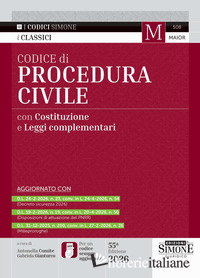 CODICE DI PROCEDURA CIVILE CON COSTITUZIONE E LEGGI COMPLEMENTARI. NUOVA EDIZ. C