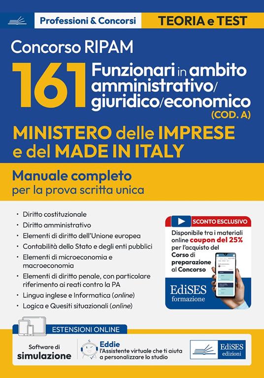CONCORSO RIPAM 161 FUNZIONARI IN AMBITO AMMINISTRATIVO/GIURIDICO/ECONOMICO (COD.