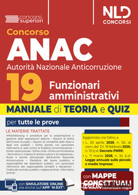 CONCORSO 19 ANAC FUNZIONARI AMMINISTRATIVI. MANUALE DI TEORIA E QUIZ 2026. CON E
