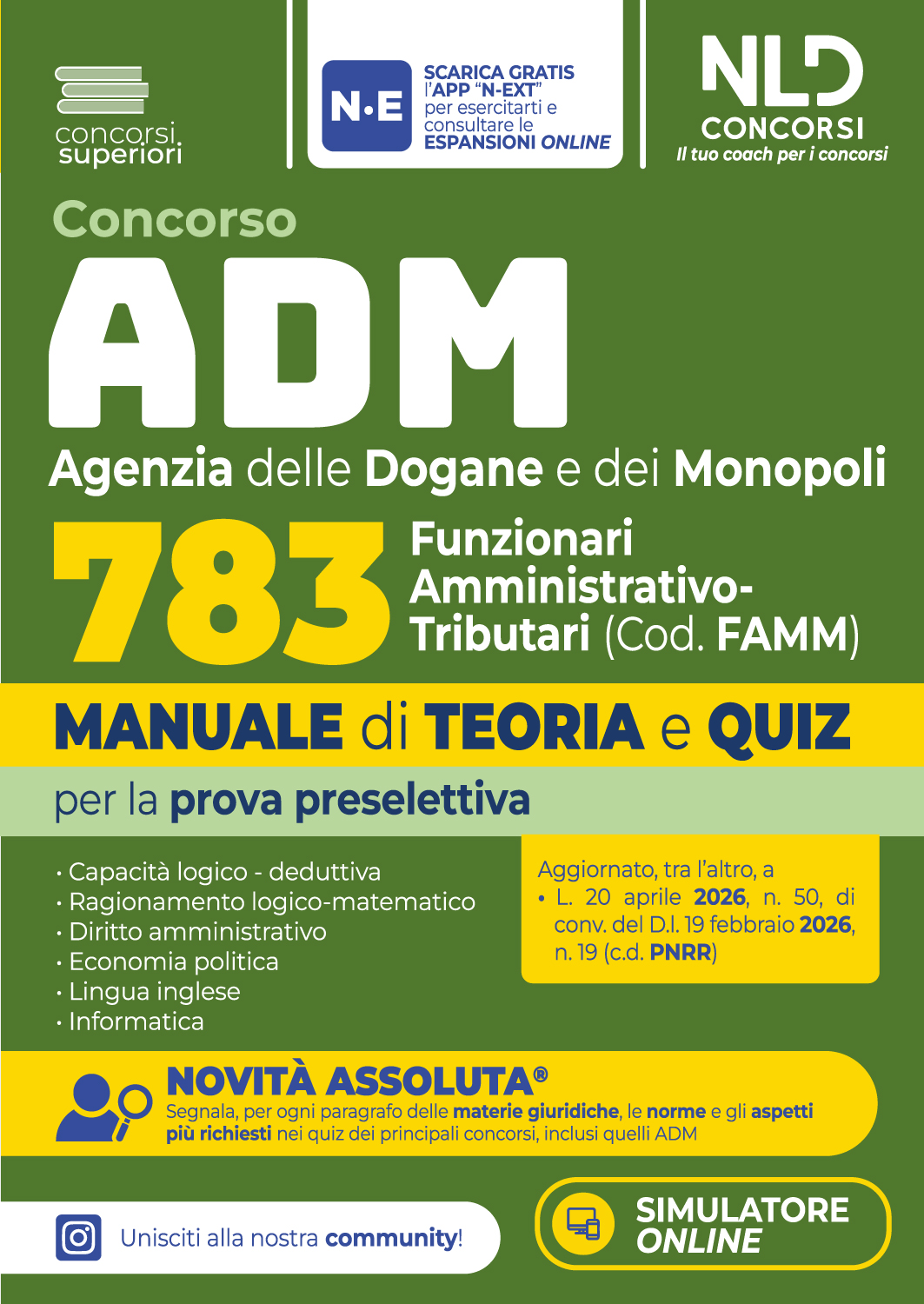 CONCORSO ADM AGENZIA DELLE DOGANE E DEI MONOPOLI 783 FUNZIONARI AMMINISTRATIVO-T