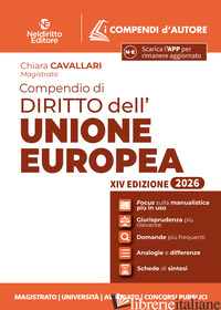 COMPENDIO DI DIRITTO DELL'UNIONE EUROPEA 2026. NUOVA EDIZ. CON APP