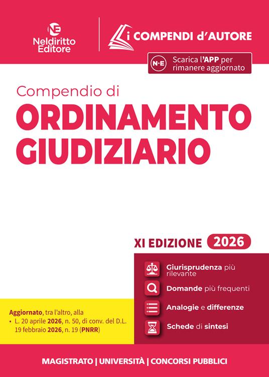 COMPENDIO DI ORDINAMENTO GIUDIZIARIO 2026 PER MAGISTRATURA, CONCORSI PUBBLICI E 
