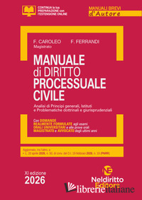 MANUALE BREVE DI DIRITTO PROCESSUALE CIVILE 2026. MANUALE PER ESAME ORALE AVVOCA