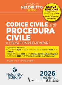 CODICE CIVILE E DI PROCEDURA CIVILE PLUS APRILE 2026 AGGIORNATO AL MERCATO DEI C