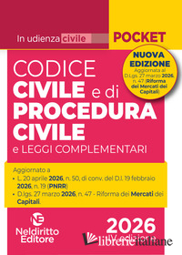 CODICE CIVILE E DI PROCEDURA CIVILE IN UDIENZA II EDIZ APRILE 2026 AGGIORNATO AL